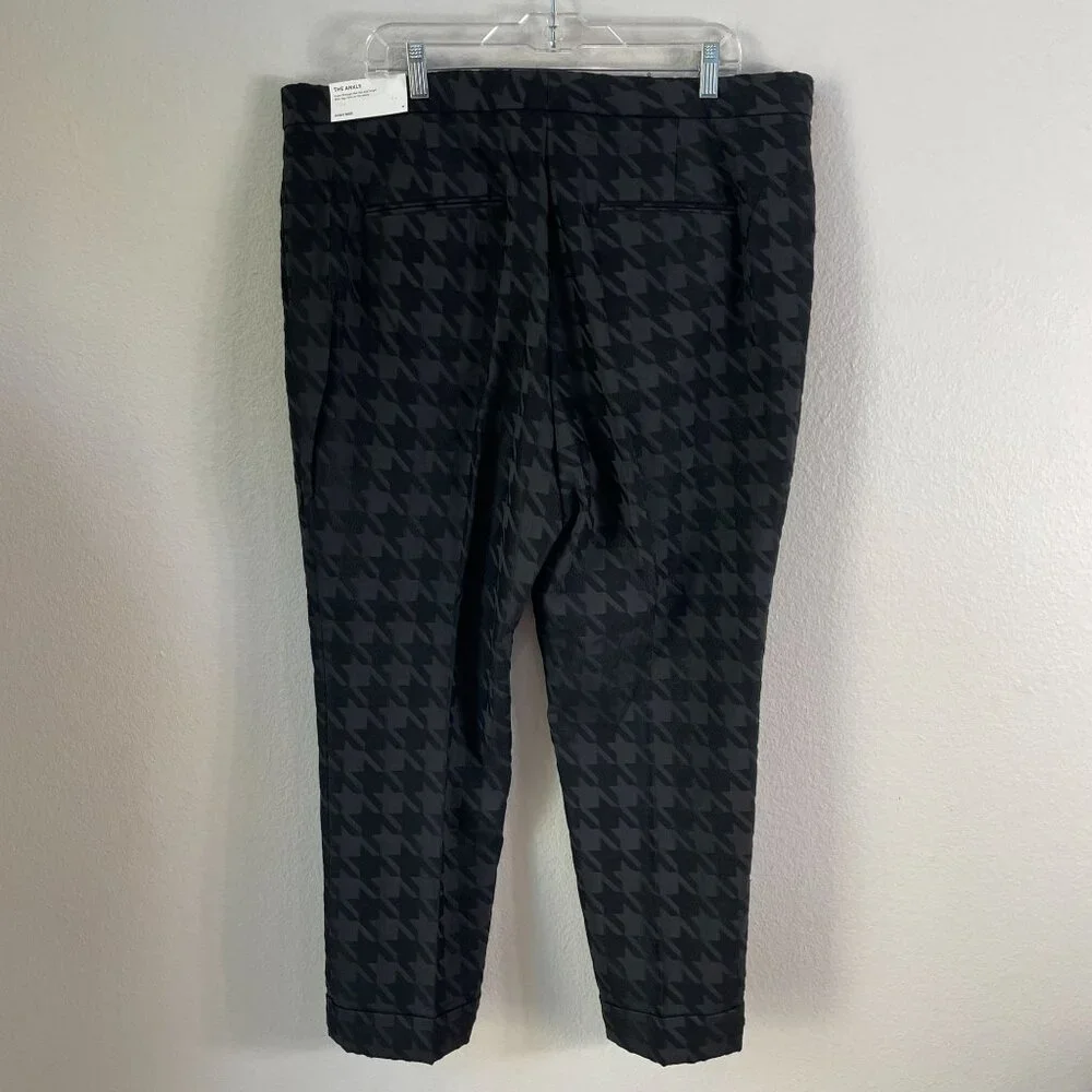 NEW Ann Taylor Womens Plus 18 Houndstooth High‎ Rise Slim Leg Ankle Pants